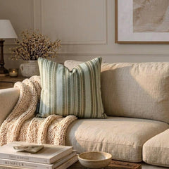 Stripe Flow Gray - Gray Velvet Stripes Throw Cushion Cover