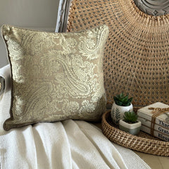 Paisley Brown Smitten - Brown Jacquard Decorative Euro Sham