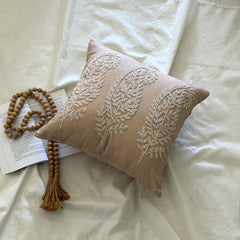 Linen Paisleys - Beige Cotton Linen Decorative Euro Sham