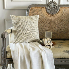 Pearl Dance - Pearl Ivory Art Silk Throw Pillow Cover