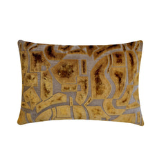Ochre Velvet Lumbar Cushion Cover - Desert Mosaic Lumbar