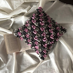 Love Punch - Plum & Pink Felt Throw Pillow Cover