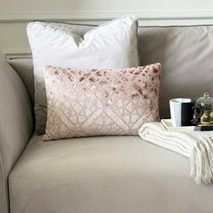 Blush Pink Velvet Lumbar Cushion Cover - Blush Prism Lumbar