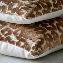 Brown Velvet Lumbar Cushion Cover - Leopard Terrrain Lumbar