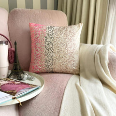 The Faraway Land - Pink Art Silk Throw Pillow Cover