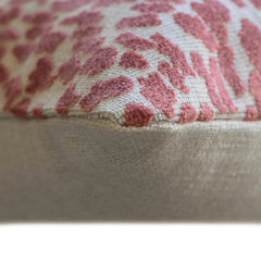 Coral Pink Velvet Lumbar Cushion Cover - Spotted Coral Lumbar
