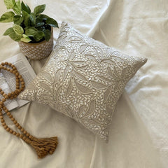 Pearl Divine - Natural Beige Cotton Linen Throw Pillow Cover