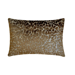 Brown Velvet Lumbar Cushion Cover - Leopard Drift Lumbar