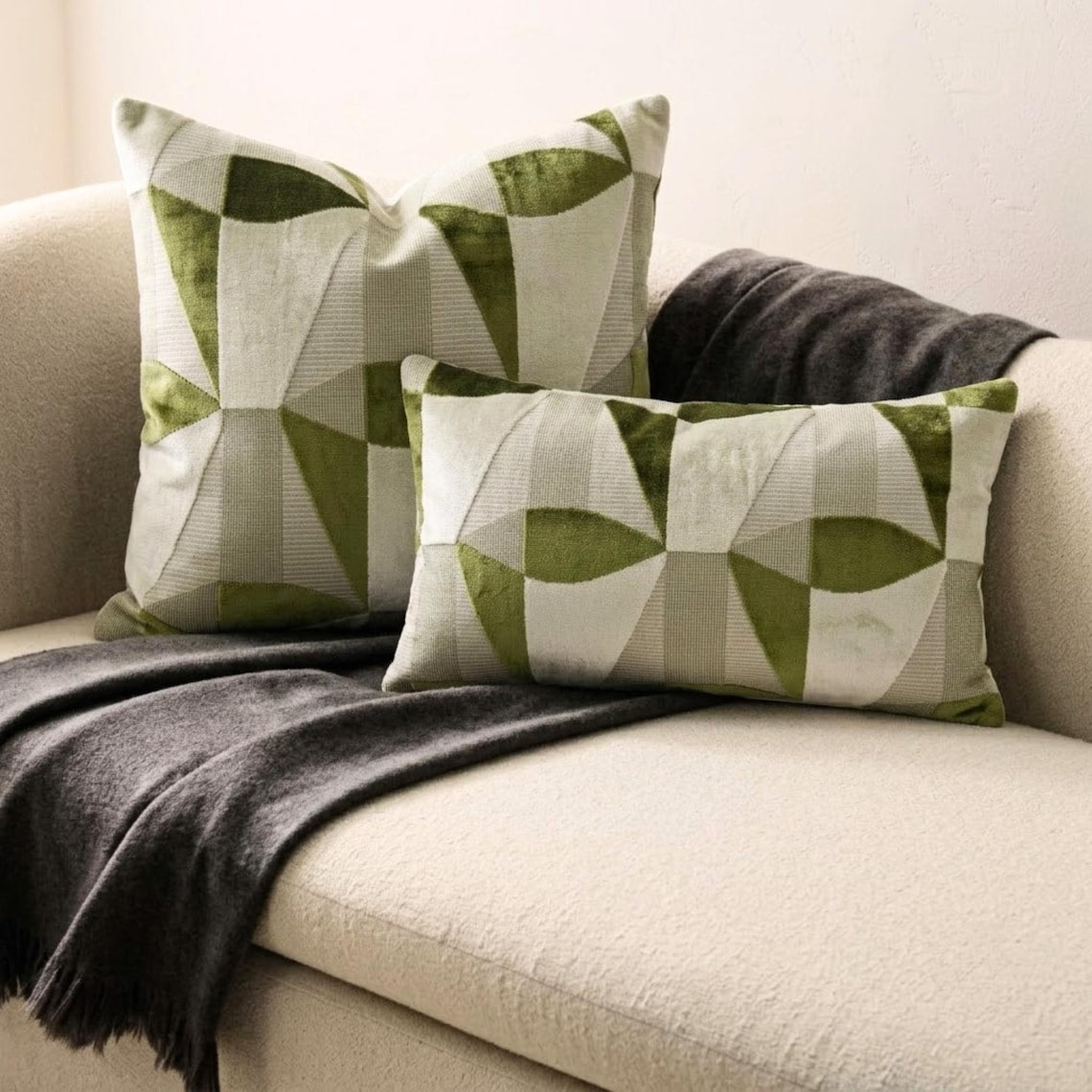 Green Prism Lumbar Cushion Cover