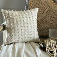 Pearl Bed - Pearl Ivory Art Silk Throw Pillow Cover