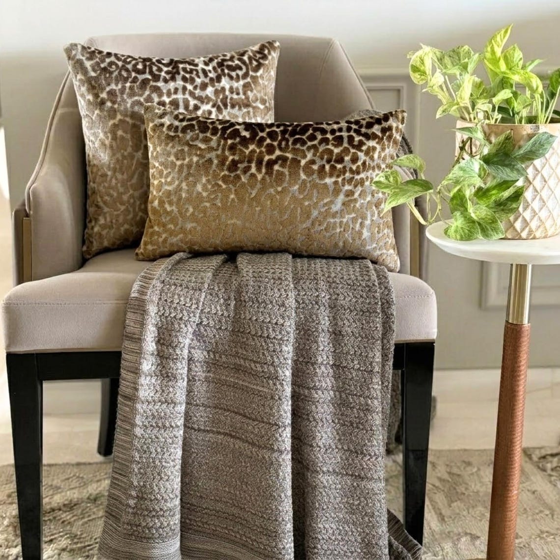 Leopard Drift Lumbar Cushion Cover