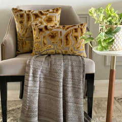 Ochre Velvet Lumbar Cushion Cover - Desert Mosaic Lumbar