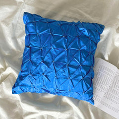 Royal Blue Texture - Royal Blue Taffeta Throw Pillow Cover