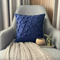 Night Texture - Navy Blue Taffeta Decorative Euro Sham