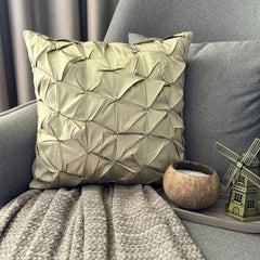 Earthy Texture - Green Taffeta Decorative Euro Sham