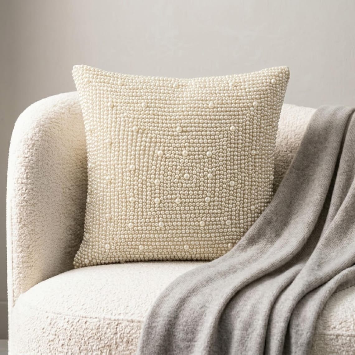Pearl World - Ivory Art Silk Decorative Euro Sham