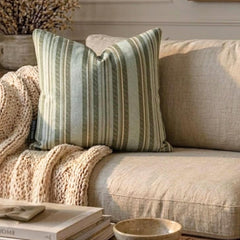 Stripe Flow Gray - Gray Velvet Stripes Throw Cushion Cover
