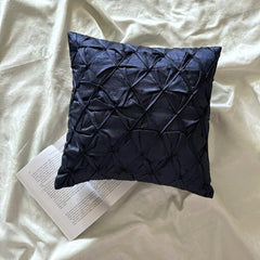 Navy Companioins - Navy Blue Taffeta Throw Pillow Cover
