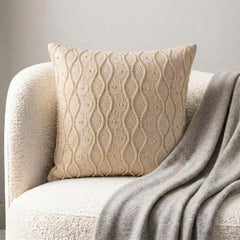 Tuscany - Ivory Art Silk Throw Pillow Cover