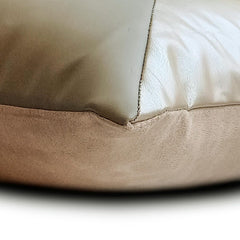 Leather Flush - Beige Faux Leather Throw Cushion Cover