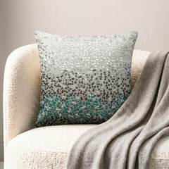 Northern Lights - Blue Art Silk Throw Pillow Cover