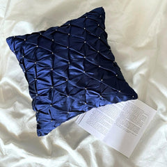 Night Texture - Navy Blue Taffeta Throw Pillow Cover