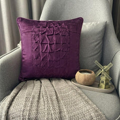 Plum Knots - Plum Velvet Throw Pillow Cover