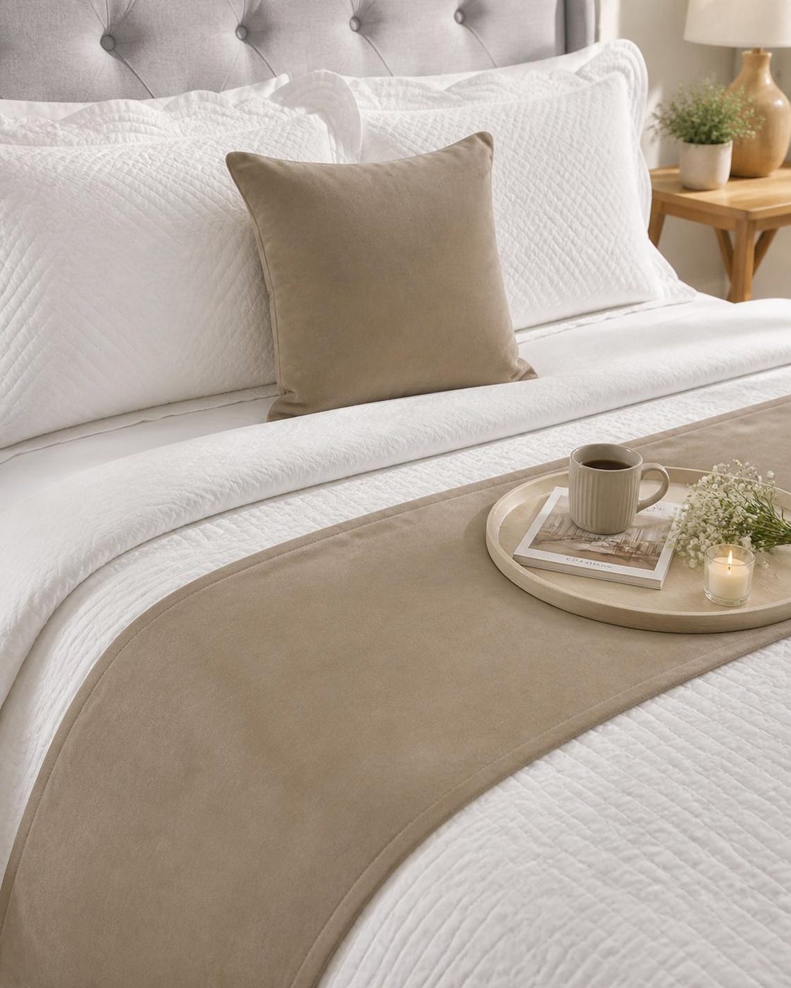 Mousse Velvet Decorative Bed Runner and Cushion Cover