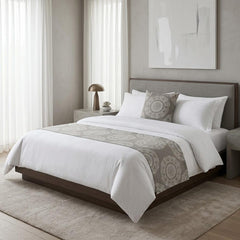 Grey Grey Decorative Bed Runner and Cushion Cover - Sahara Mandala