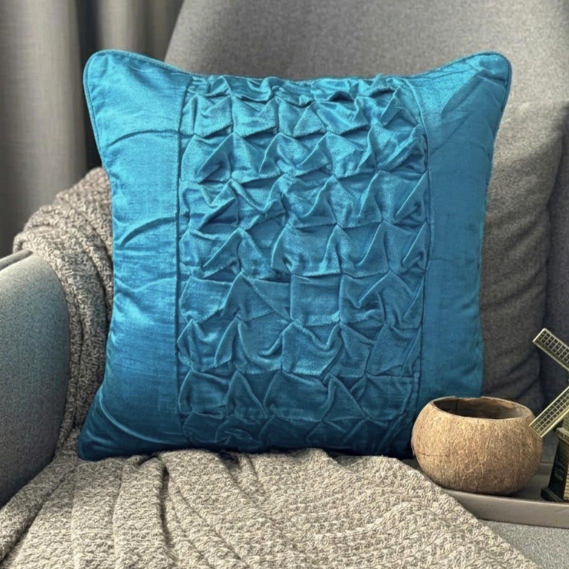 Knotty Blue Love Pillow Cover