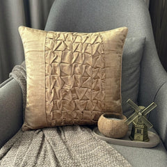 Knotty Pearl Beige - Pearl Beige Velvet Throw Pillow Cover
