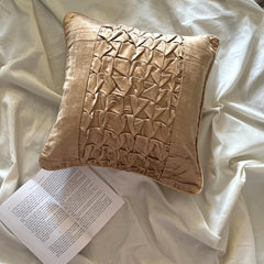 Knotty Pearl Beige - Pearl Beige Velvet Throw Pillow Cover