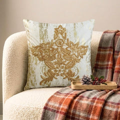 Xmas Star - Gold Velvet Handmade Throw Cushion Cover