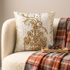 Luxe Ornament - Gold Velvet Decorative Throw  Cushion Cover