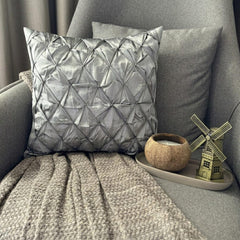 Between Spaces - Gray Taffeta Decorative Euro Sham