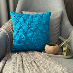 Blue Compatible - Blue Taffeta Decorative Euro Sham