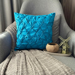 Blue Compatible - Blue Taffeta Decorative Euro Sham