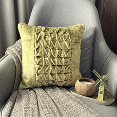 Sage Green Knots - Sage Green Velvet Decorative Euro Sham