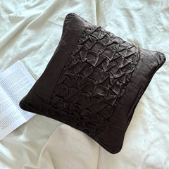 Knotty Black - Black Velvet Throw Pillow Cover