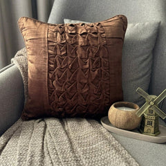 Brown Knots - Brown Velvet Decorative Euro Sham
