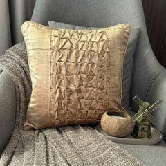Knotty Pearl Beige - Pearl Beige Velvet Throw Pillow Cover