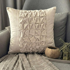 Knotty Pearl Ivory - Pearl Ivory Velvet Decorative Euro Sham