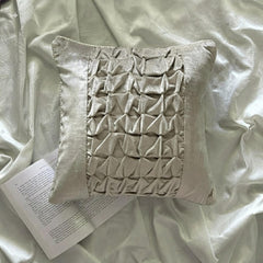 Knotty Pearl Ivory - Pearl Ivory Velvet Decorative Euro Sham