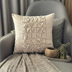 Knotty Pearl Ivory - Pearl Ivory Velvet Throw Pillow Cover