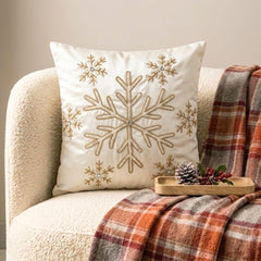 Dewdrop Flake - White Silk Decorative Throw  Cushion Cover