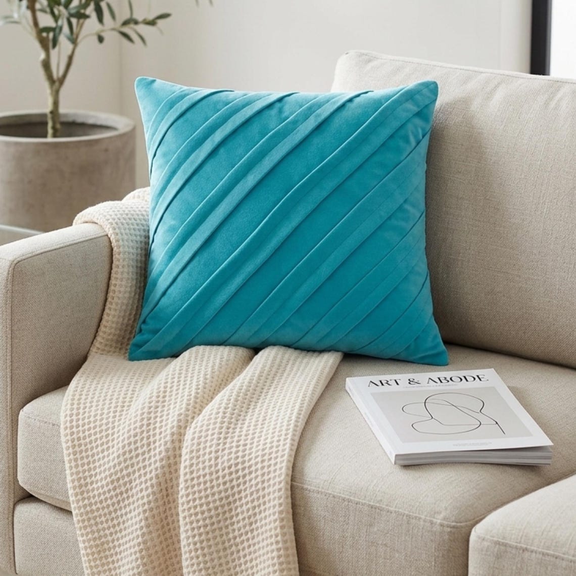 Contemporary Turquoise Euro Sham