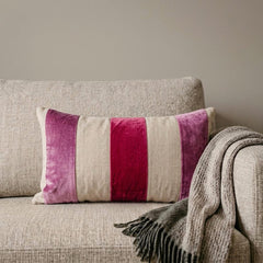 Swathe Pink - Pink Velvet Lumbar Pillow Cover