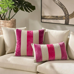Swathe Pink - Pink Velvet Lumbar Pillow Cover