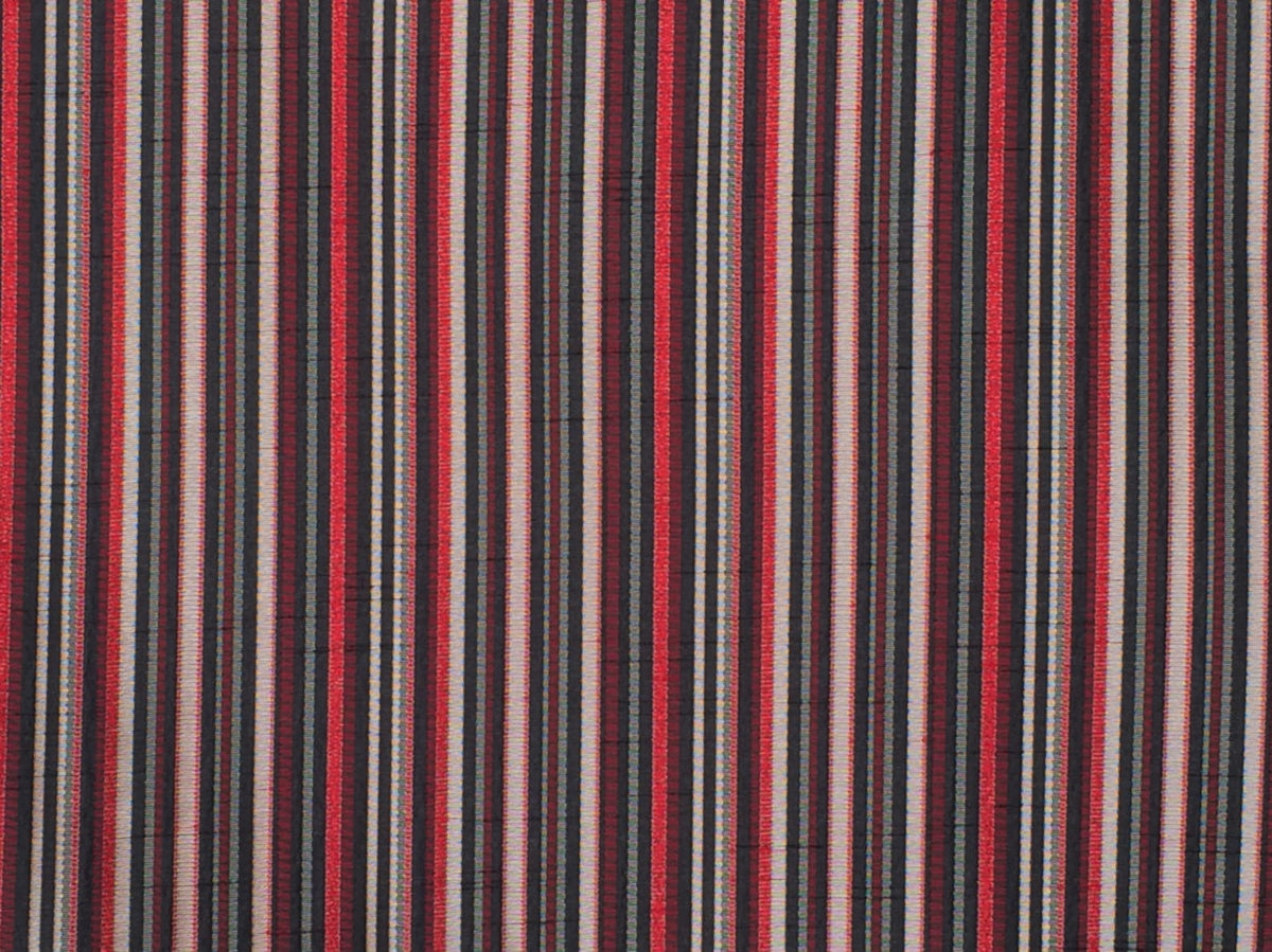 Broadway Red Stripes Printed Velvet Fabric By The Metre
