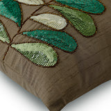 Days Of Leaves - Art Silk Brown Decorative Lumbar Pillow Cover
